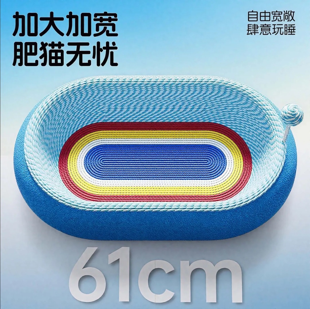 Tablero de raspado para gatos, nido de gato integrado, resistente al desgaste y sin caspa, tablero de garras de gran tamaño universal de cuatro estaciones, cuerda de sisal, lavabo de garras, juguete para gatos