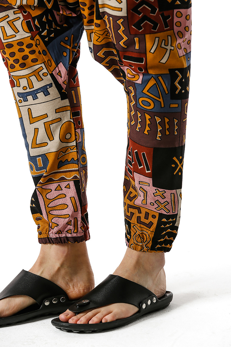 Tanie Mężczyźni dorywczo bawełniane spodnie Harem styl boho biegaczy joga Vintage sklep