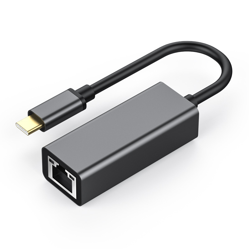 The New Type-c To RJ45 Network Cable Interface 100m Driver-free Network Card Converter with Work IndicaTor Light