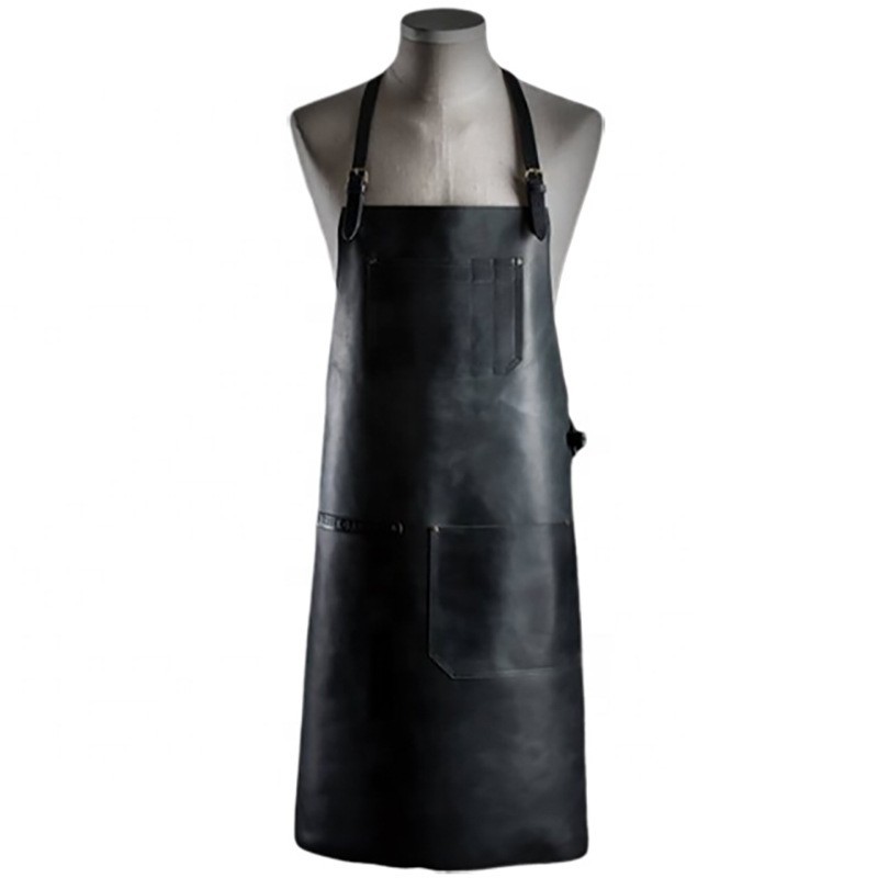 Delantal de cuero de la PU transfronterizo logotipo personalizado halter ajustable peluquero ropa de trabajo panadería cocina delantal doméstico