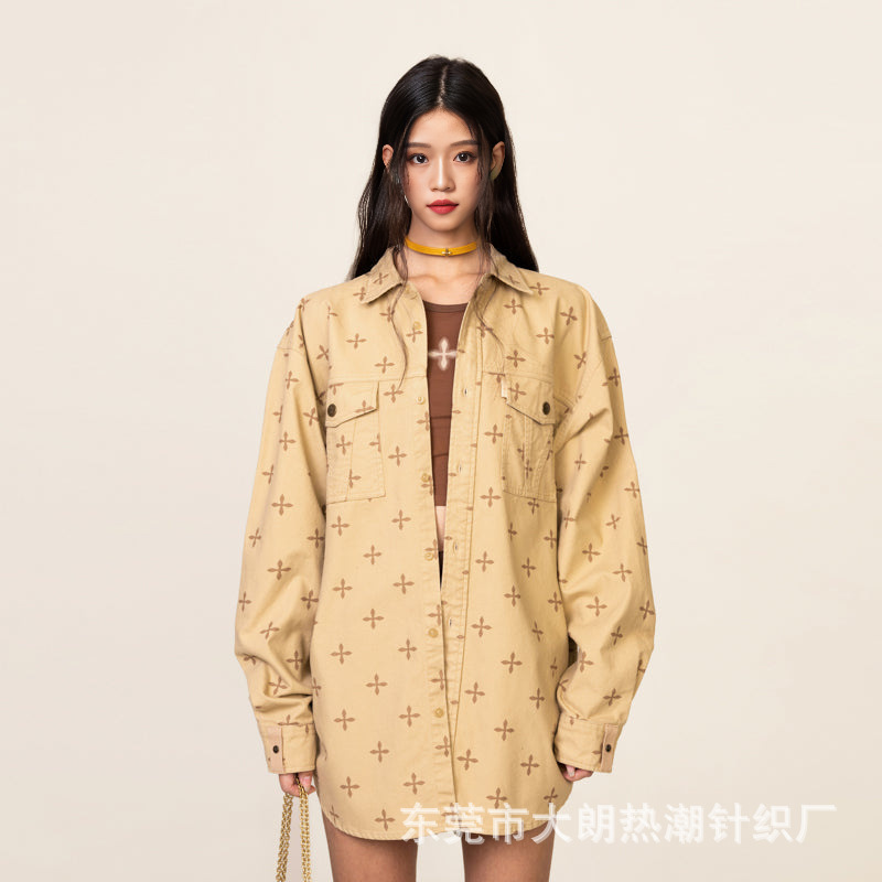 Smfk Garden Wide Shirt Casual Fashion Jacket