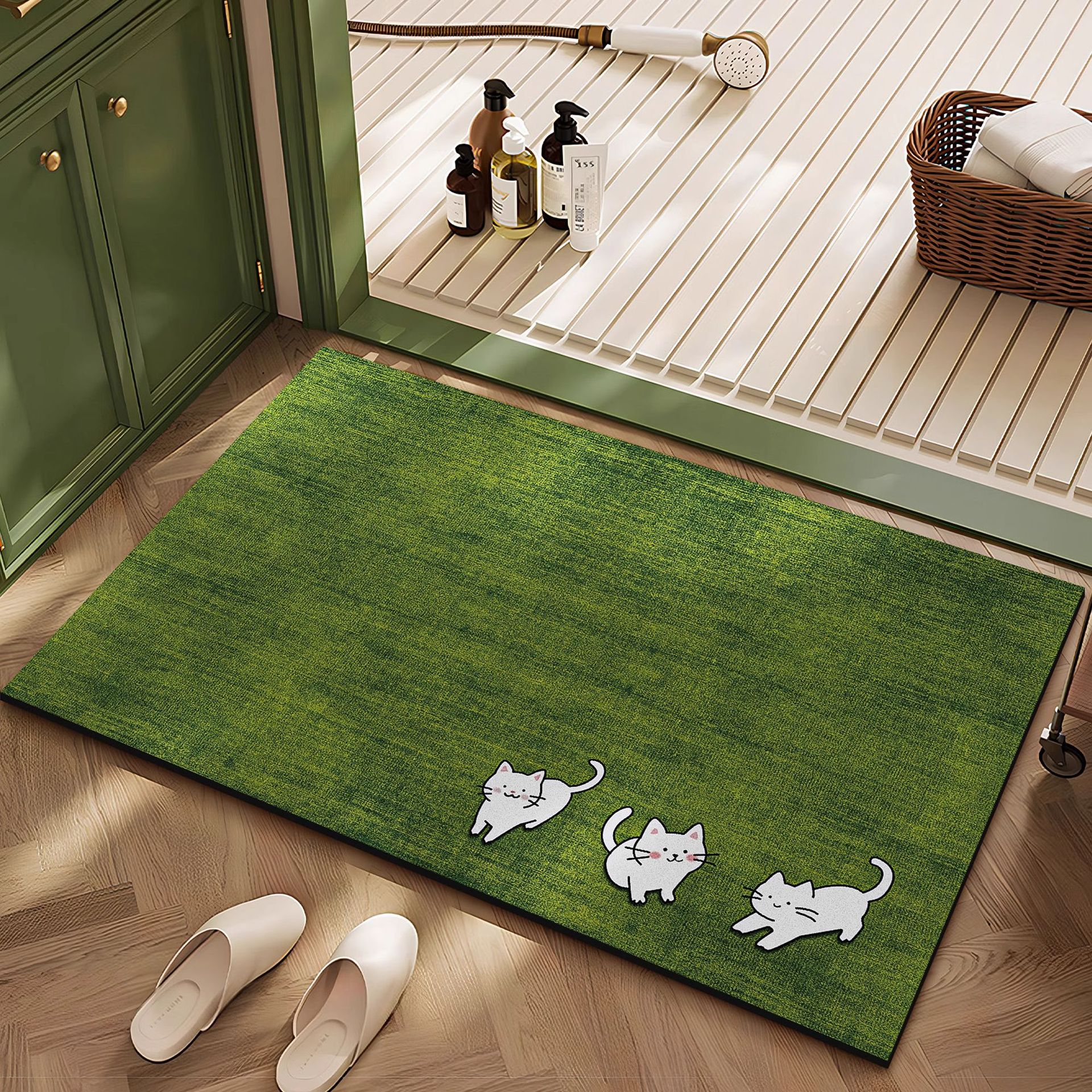 Estera de baño, alfombrilla antideslizante de barro de diatomeas, ducha absorbente, lavabo, alfombrilla de inodoro, secado rápido sin lavado