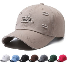 欧美时尚女春秋字母破洞棒球帽户外运动男出行休闲遮阳帽潮鸭舌帽