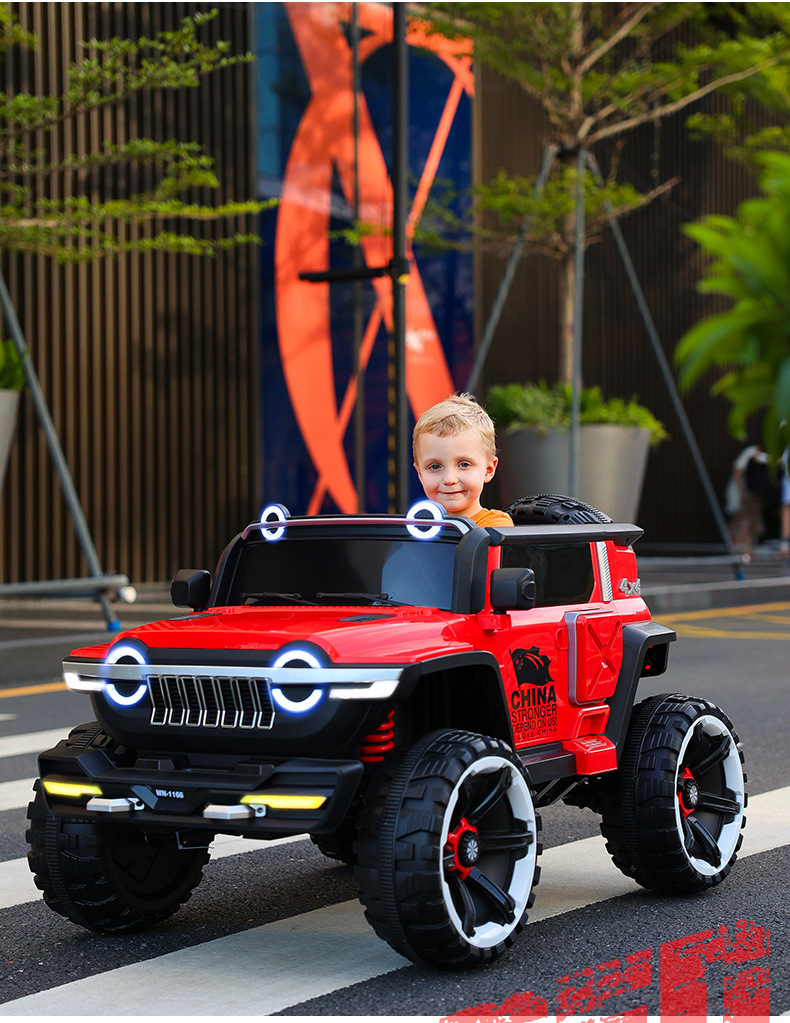 Coche eléctrico para niños puede sentarse doble coche de juguete de control remoto para bebés vehículo todoterreno de control remoto de cuatro ruedas Coche eléctrico para niños