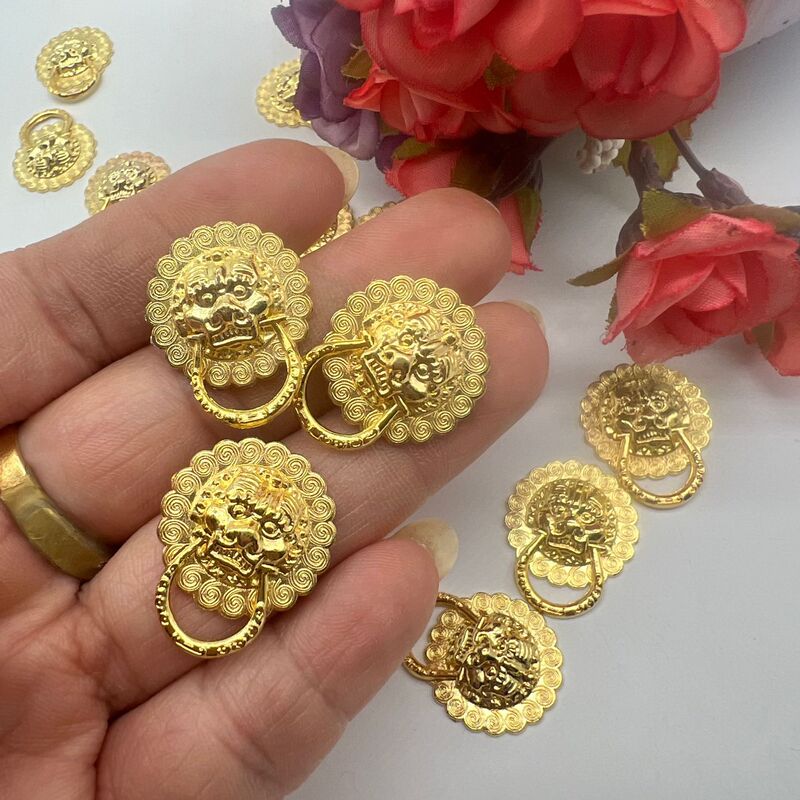 Lion Head Antique Handles Vault Silver Stall Door Nail Accessories Chinese Spring Lion Head Handles Small Pull Ring