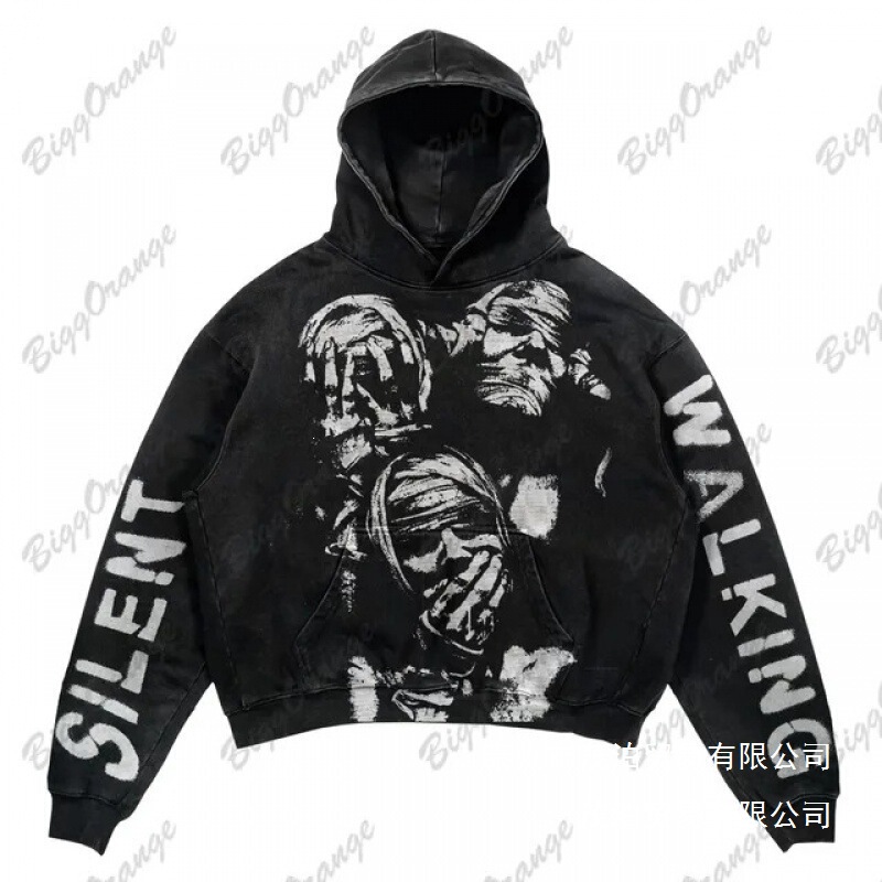 2025 Street Fashion Trendy Brand Skull Hooded Sweatshirt 3D Digital Print Casual Loose Hooded Sweatshirt Wholesale 2025 Street Fashion Trendy Brand Skull Hooded Sweatshirt 3D Digital Print Casual Loose Hooded Sweatshirt Wholesale
