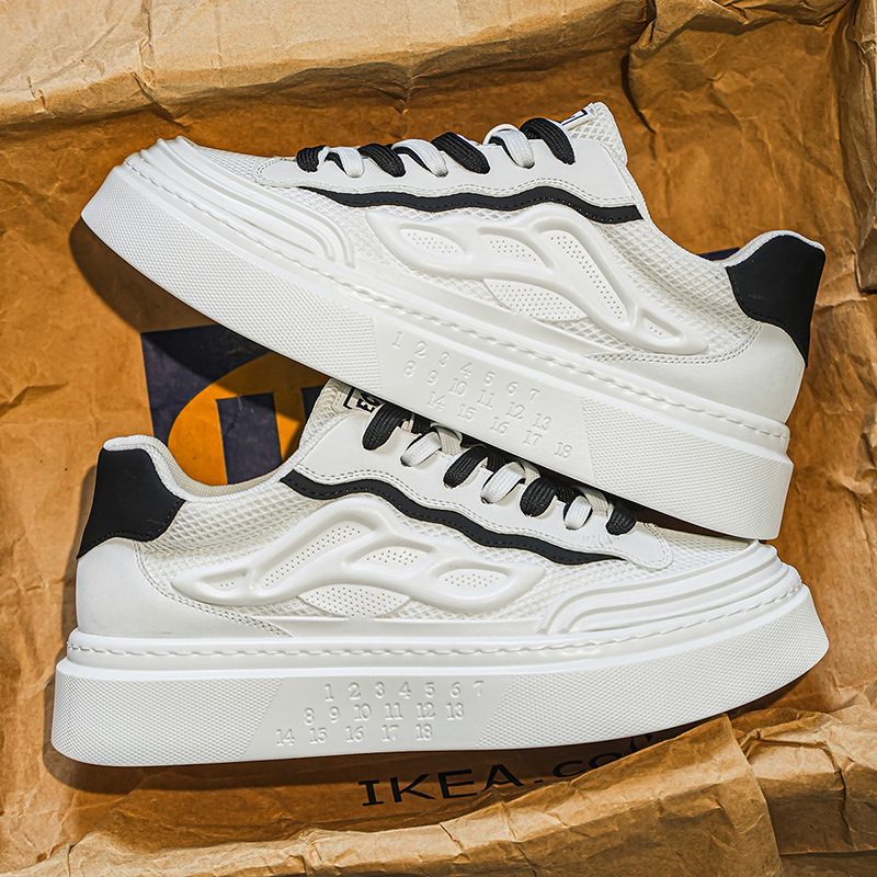 Herren Herbst atmungsaktives Mesh vielseitig lässig höhenverstellbar Board Jugend trendige Marke Sport Anti-Rutsch dicke Sohle_voghion.com