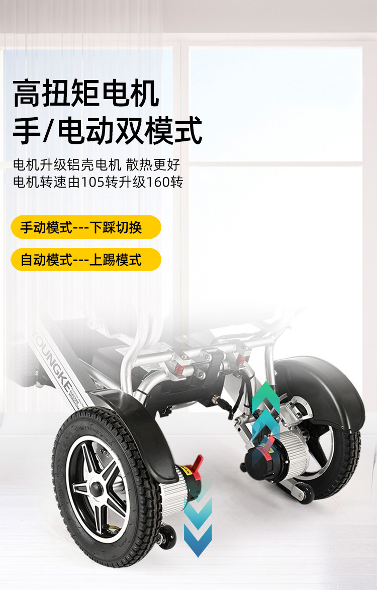 Export Model Foldable Lightweight Fully Automatic Smart Electric Wheelchair for the Elderly and Disabled Remote Control Scooter for the Elderly