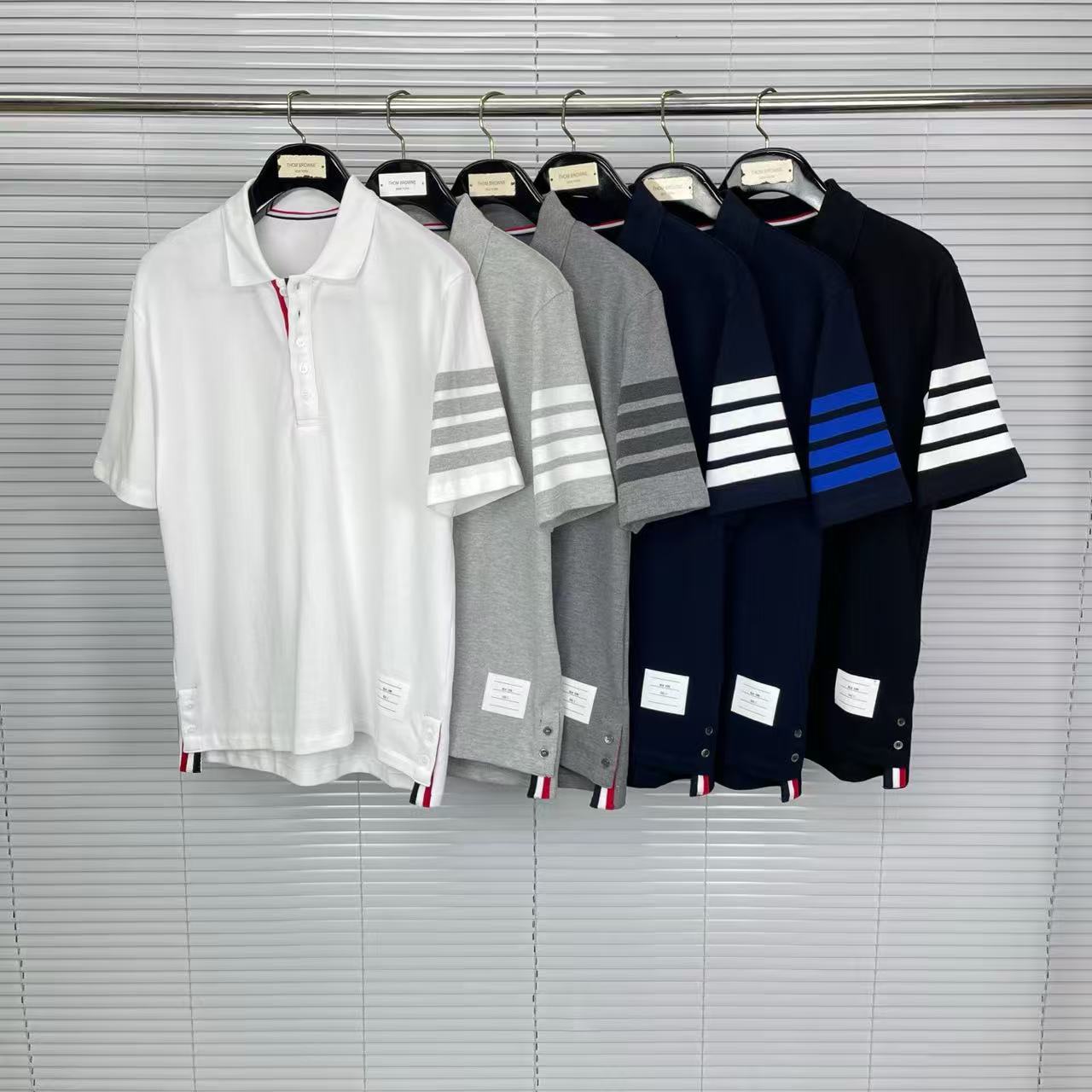 TB factory direct sales of summer new classic four-stripe pique cotton collar short-sleeved unisex casual and comfortable POLO.