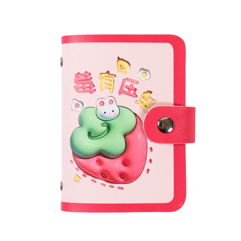 Fábrica directa bolsa de tarjetas de tarjetas de dibujos animados de gran capacidad nueva tarjeta portátil ultra delgada y compacta cubierta de tarjetas antimagnetizadas lindas