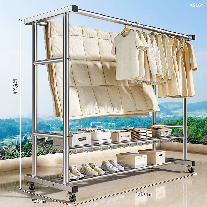 [굵은 아연 도금] 100CM 이중 극 업그레이드 이중 레이어 스크린 프레임 + 범용 휠