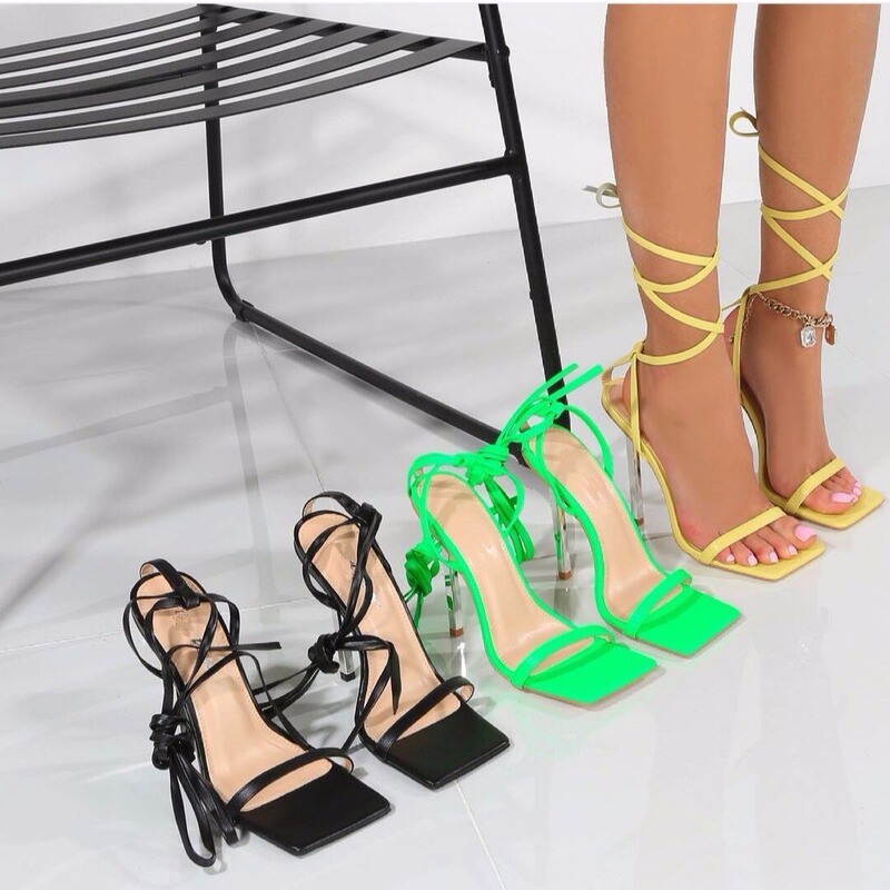 35-42 yards Europe and the United States foreign trade new cross strap word with Rome fine heel sandals 212-2