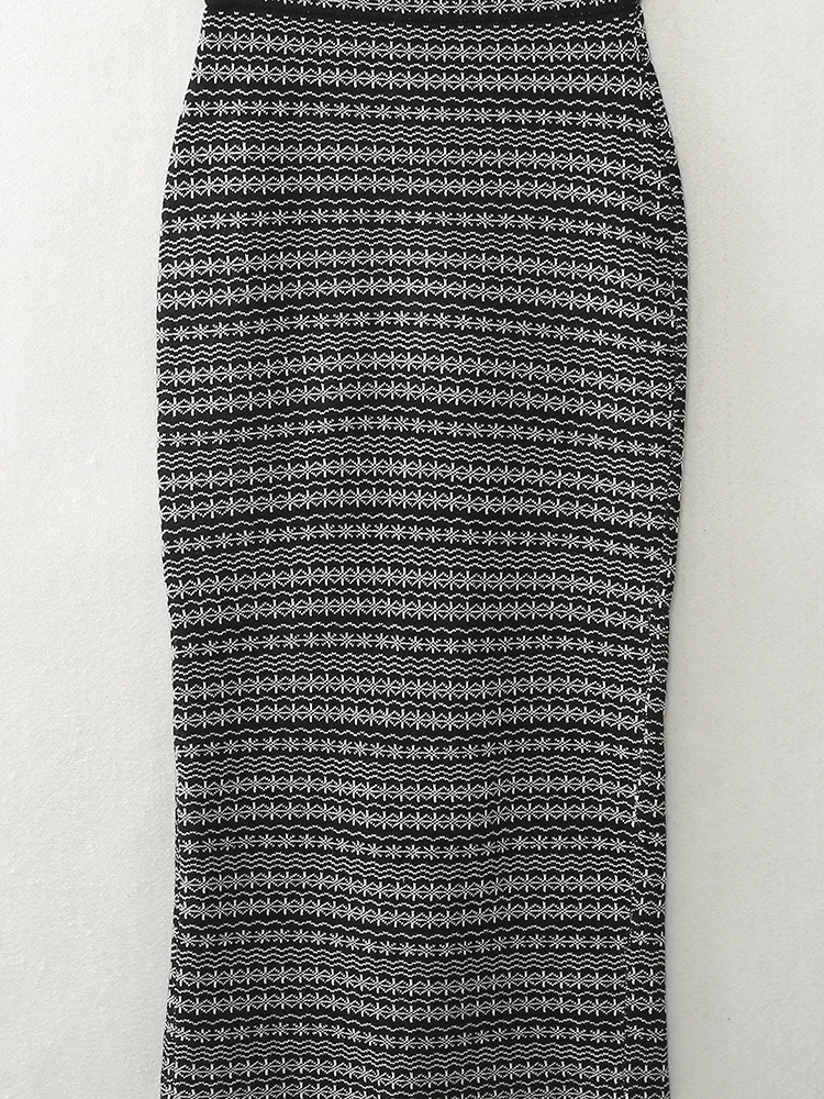 Women's 2024 Summer New Color blocked Striped Strap Slimming Half Skirt Set_voghion.com