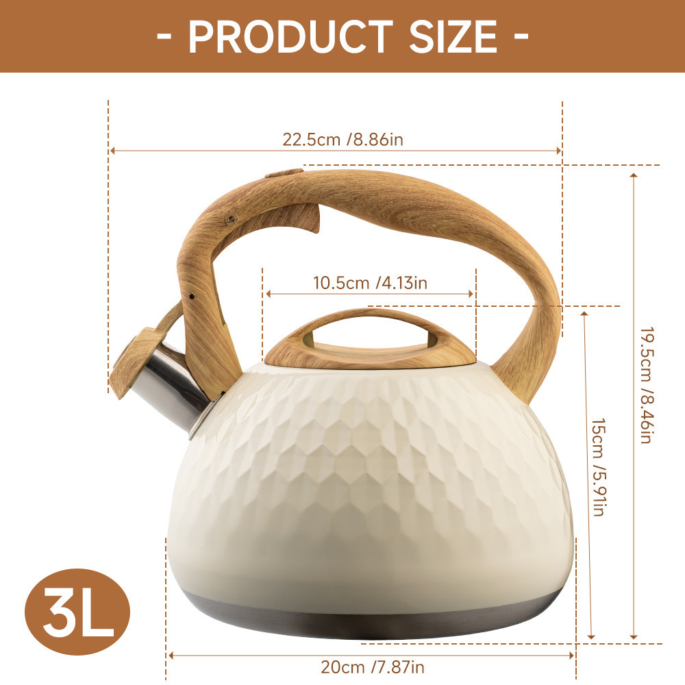Nuevo martillo casero 3L acero inoxidable flauta hervidor de agua flauta hervidor de agua flauta hervidor de agua flauta horno electromagnético de llama abierta