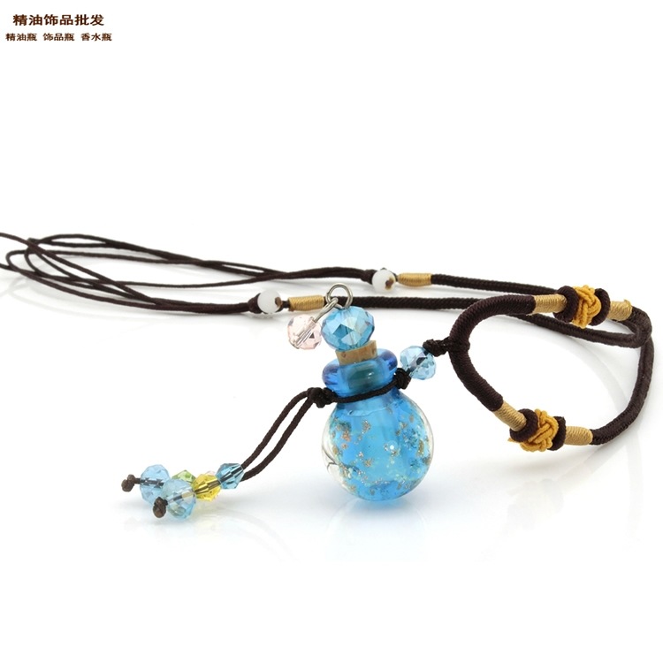 精油饰品网天蓝色小球形金沙款双扣绳项链4.jpg