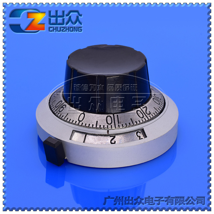 工厂 B2精密刻度盘旋钮 Φ6.35 三窗 内径4mm