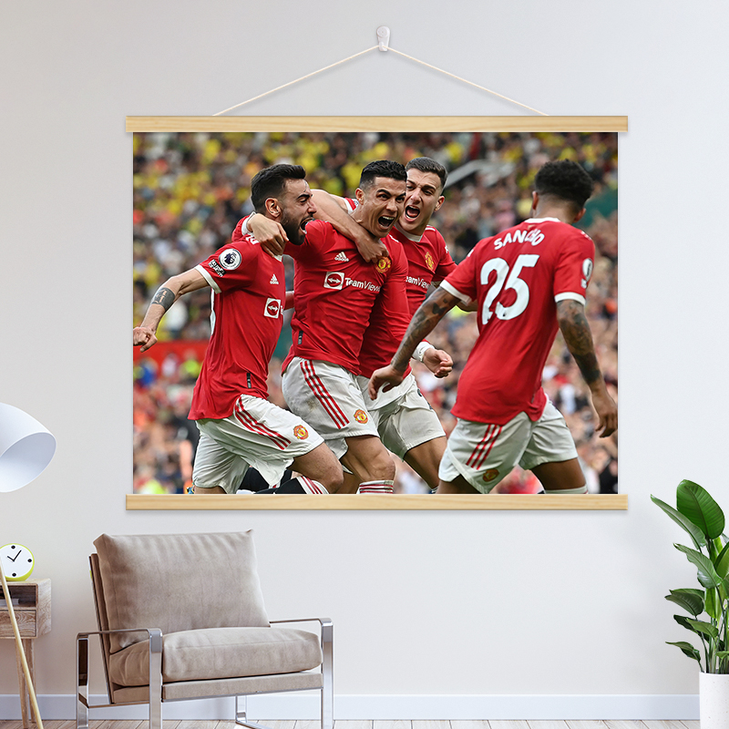 Copa del Mundo de Ronaldo Carteles de pared Decorativa Pintura Temática de Fútbol Estrellas Roll Colgar Pintura Dormitorio Habitación Mayorista