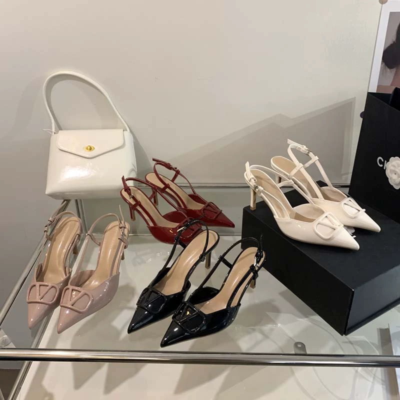 Universal buckle pointy toe, shoes high heels, french style, 5cm, 7cm