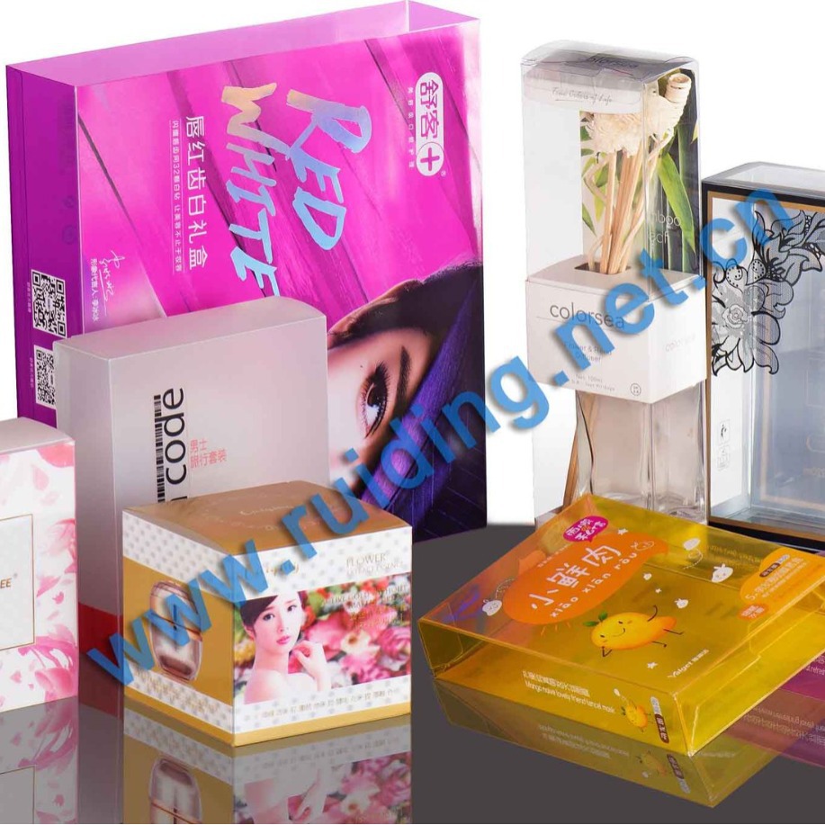 供应中山 护肤品PET彩盒包装/保健品PET折盒/柯印胶折盒