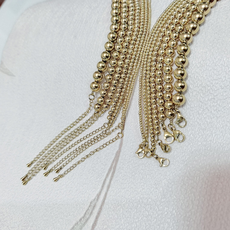 Women's Gender Retro Ball Solid Color Stainless Steel Plating Gold Plated Necklace