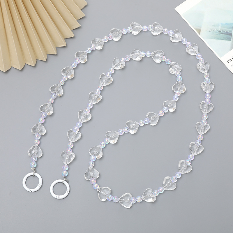 Nuevo acrílico cuentas teléfono móvil cadena perla crossbody Correa cadena teléfono móvil caso colgante regalo para las mujeres