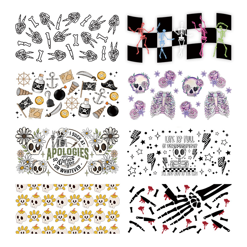 UV转印贴玻璃杯水晶标水晶贴跨境专供16oz琉璃杯专用贴23cmX11cm