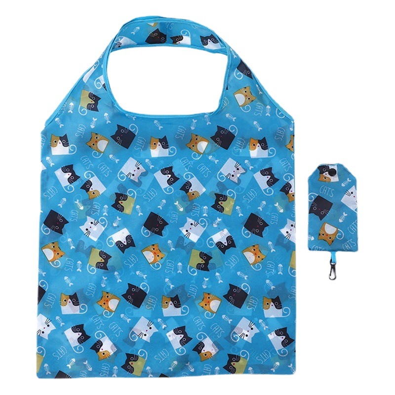 En stock 190T poliéster color bolsa de teléfono móvil supermercado plegable bolsa de compras portátil plegable protección ambiental publicidad bolsa de regalo