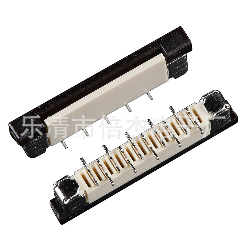 直销FFC/FPC1.0mm立贴带锁焊片全包厚度2.0电缆连接器插座