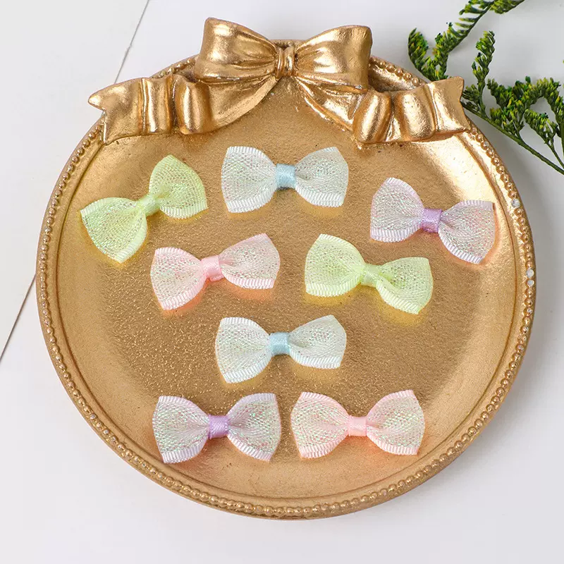 汇雅幻彩纱小领结 春夏装饰玩具公仔配件手工diy材料蝴蝶结辅料