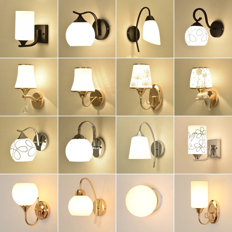 lámpara de pared dormitorio simple moderna lámpara de cabezal de cama creativa sala de estar lámpara de pasillo hotel residencial ingeniería led lámparas de pared