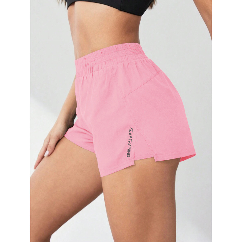 2025 European and American Export New Summer Sports Shorts Fake Two-Piece Loose Tight Yoga Quick-Drying Anti-Exposure Fitness