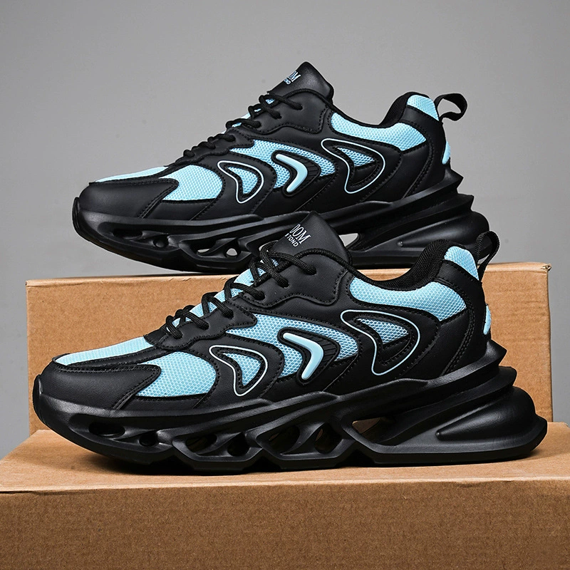 Мужская обувь большого размера с клинком для лезвия 2025 новая весна с толстой подошвой, дикие дышащие сетки, повседневные кроссовки