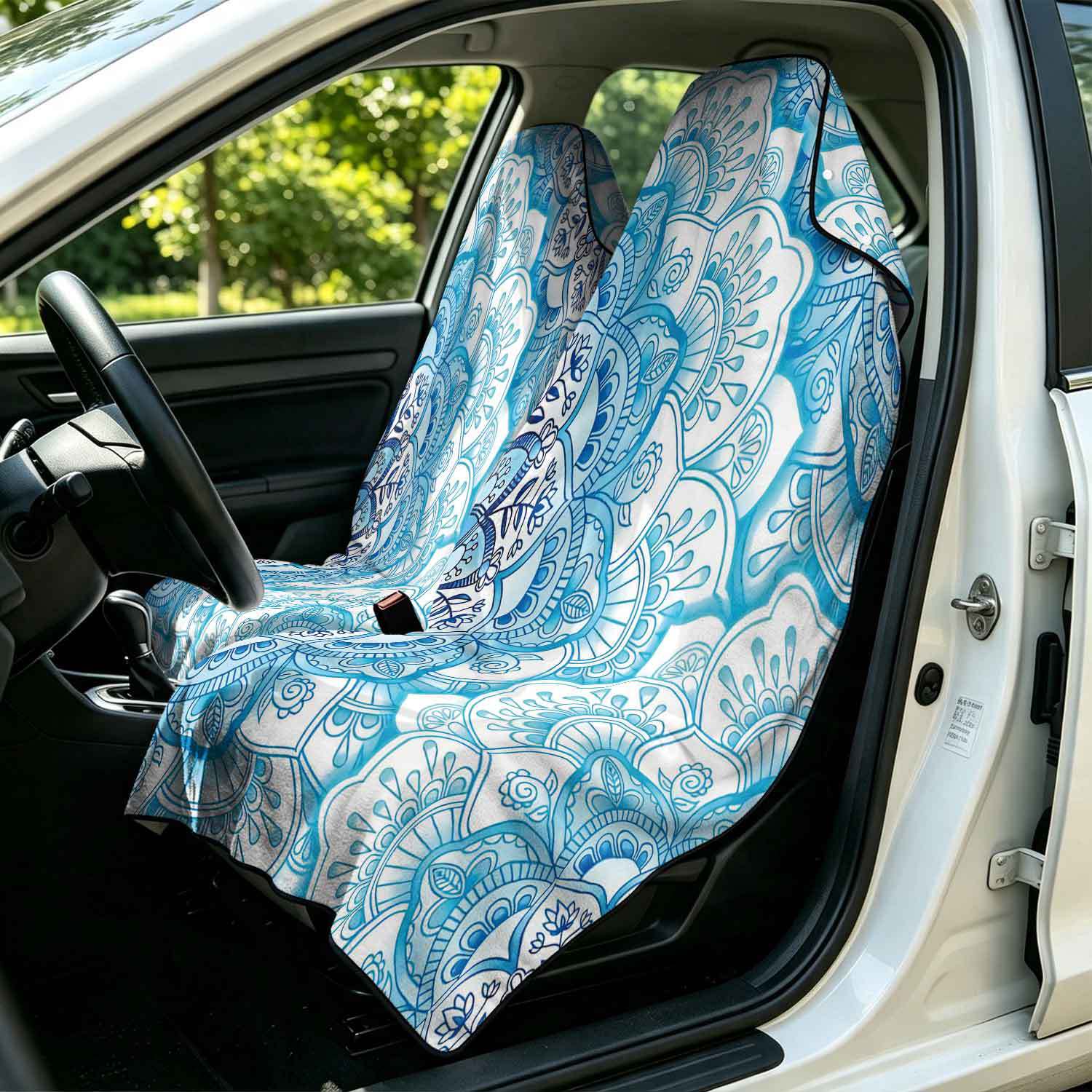 2-piece dual-use car seat cover, ultra-fine fiber, can be used as a beach towel, printed car protective seat cover 6