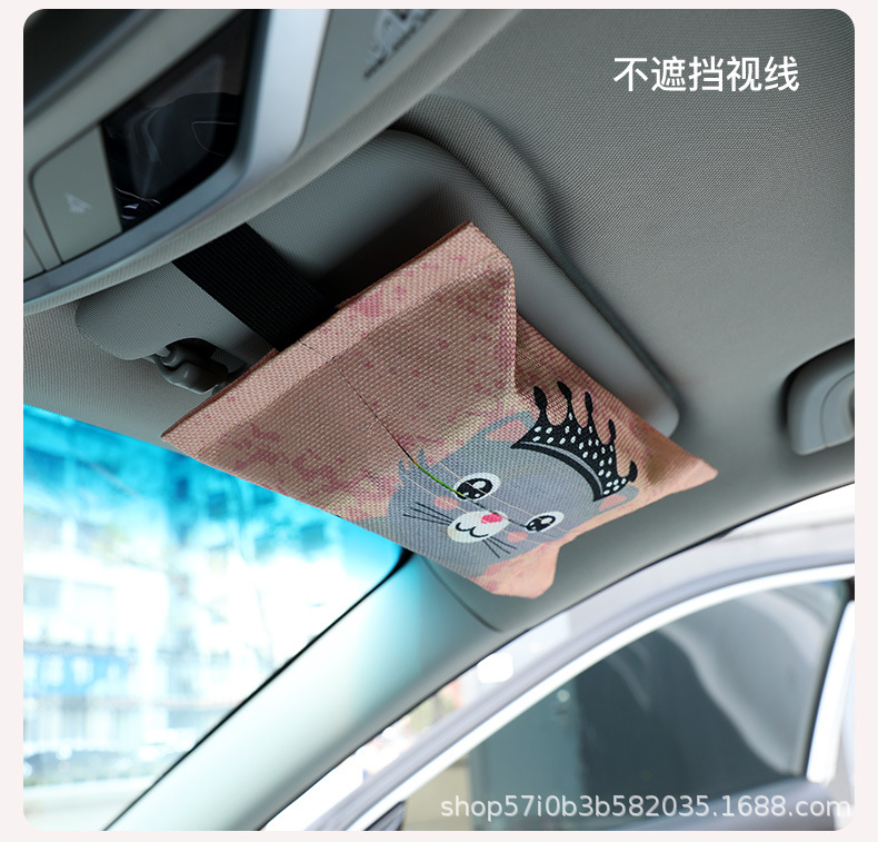 Creative Car Seat Tissue Box Hanging Car Seat Back Draining Cartoon Box Cover Car Interior Decoration Cartoon Cute