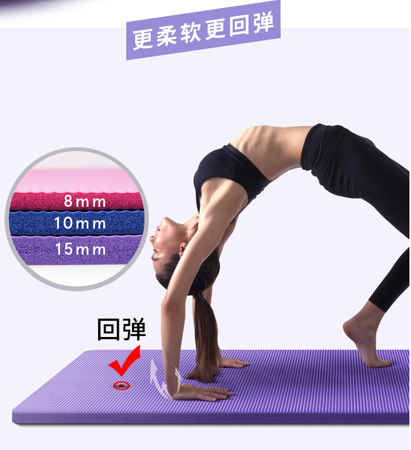 瑜伽垫 nbr加厚加宽跪垫亚马逊nbr橡胶环保垫子批发冥想Yoga mat详情5