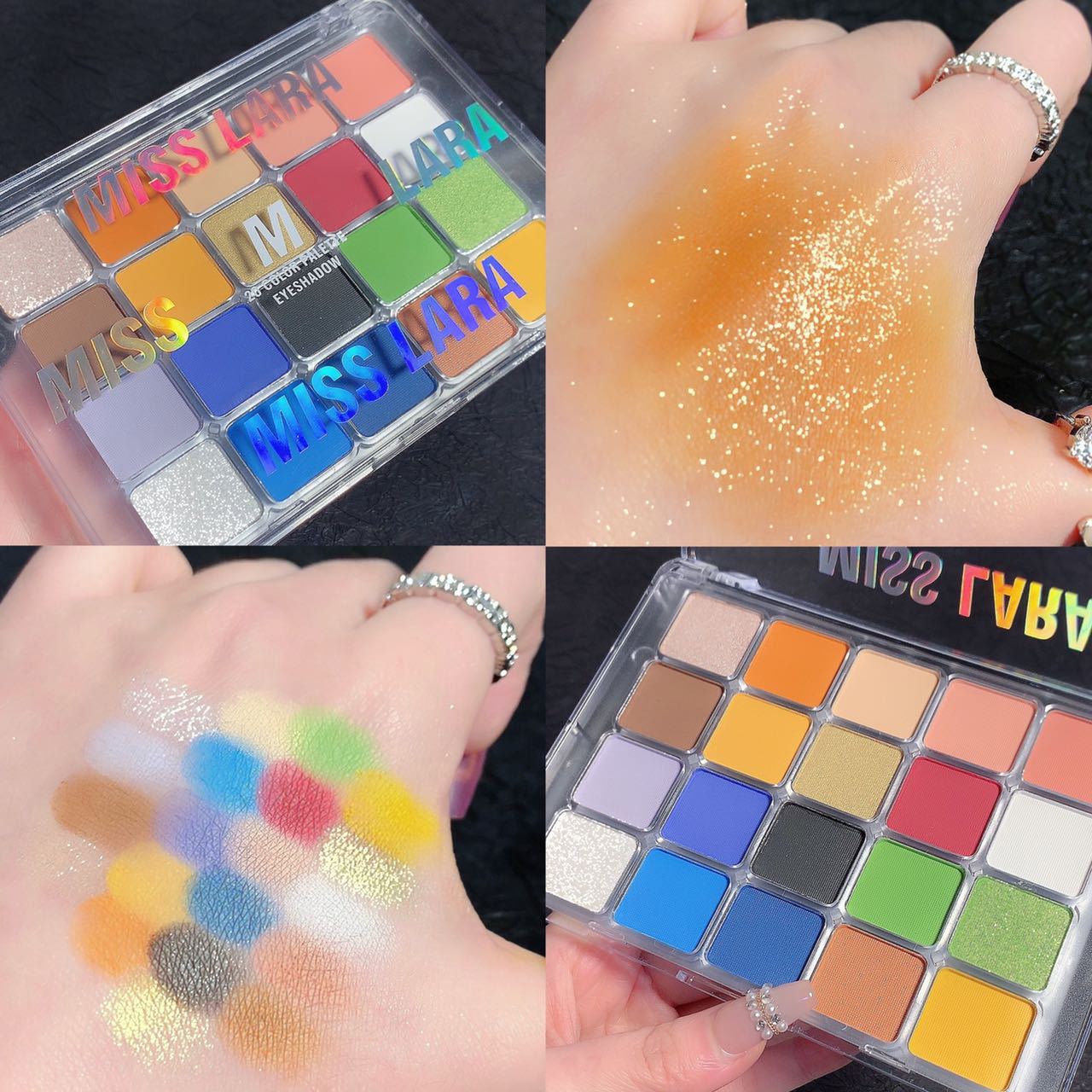 Miss Lara 20-color eyeshadow palette: Dazzling Avocado Glitter, Pearlescent, Matte, student stage Eyeshadow makeup undefined