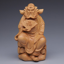 崖柏木雕钟馗神像摆件 家居客厅装饰实木钟馗乔迁赠工艺品