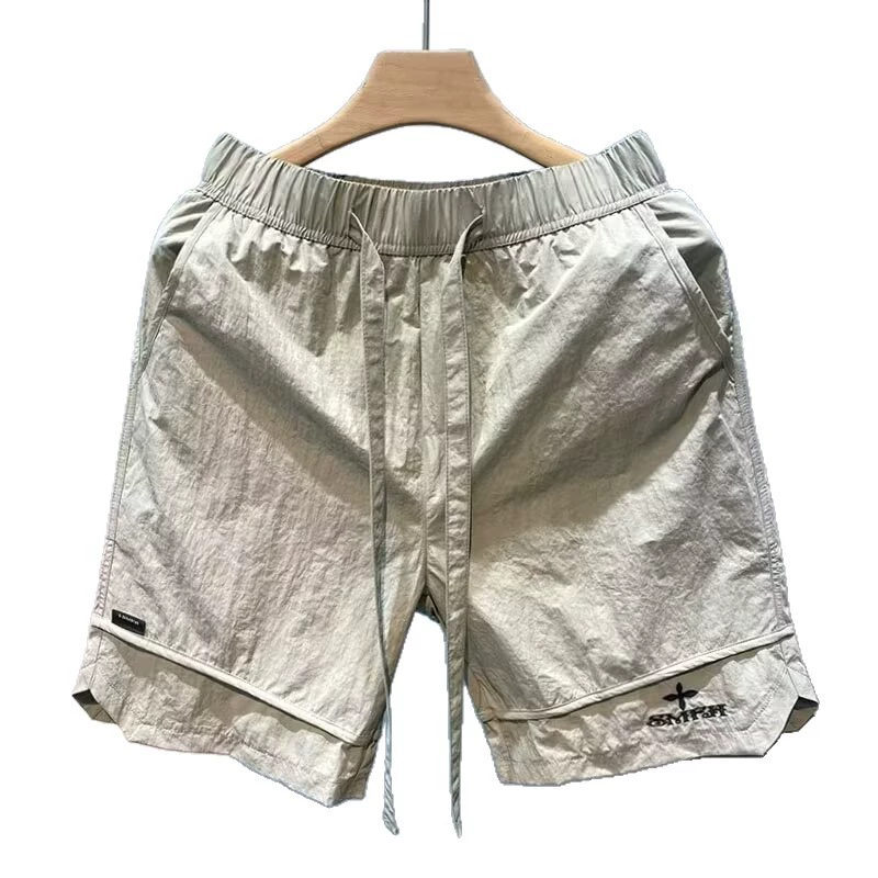 Мужские летние тонкие шорты, спортивные модные универсальные быстросохнущие пляжные брюки, американский стиль
