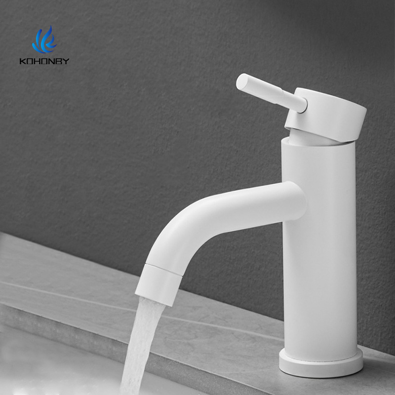 Factory direct supply 304 stainless steel High wash basin faucet counter basin ceramic basin hot and cold faucet