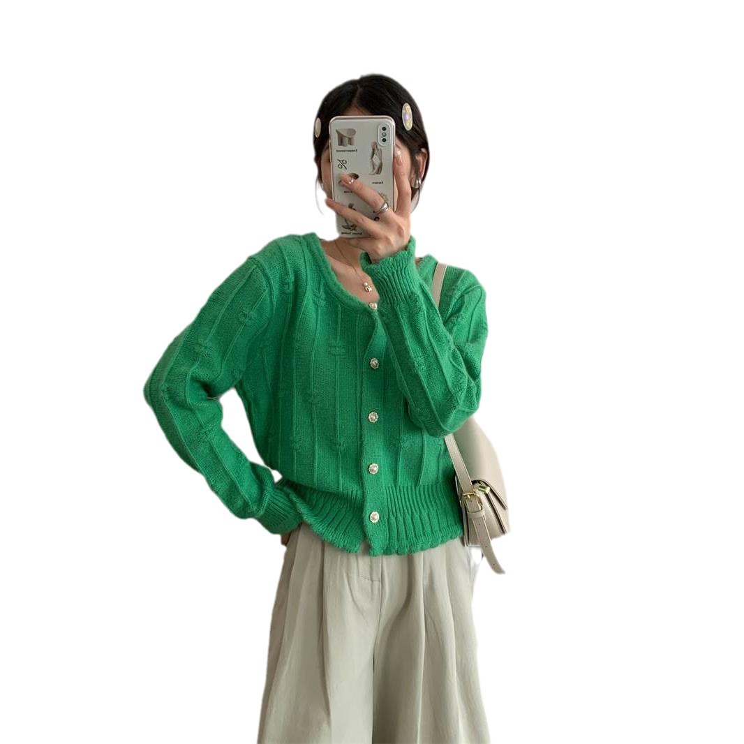24 invierno Puyuan pila cardigan chaqueta de punto para mujeres 2024 nuevo diseño de primavera sensación pequeña