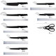 Manufacturer's Ready-Made 13-Piece Kitchen Knife Set Household Fruit Knife Kitchen Knife Export Ready-Made Quick-Release Knife Set
