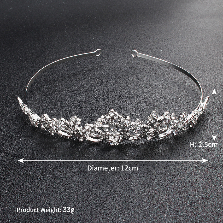 Korean Bridal Crown Alloy Rhinestone Headdress European And American Wedding Accessories Wedding Simple Crown