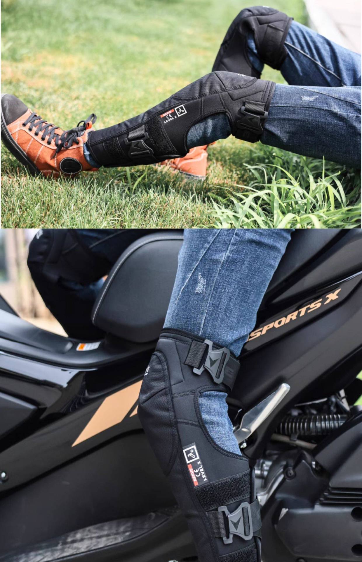 Nerve Motorcycle Riding Knee Pads Winter Protective Gear Ce2 Level Men's and Women's Leg Protectors Thickened for Warmth, Cold Protection, and Windproofing