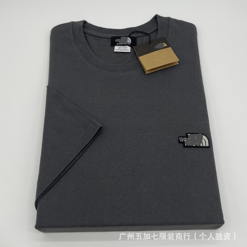 Cross-Border Foreign Trade Trendy Brand Men's Cotton Short-Sleeve T-Shirt Summer Sports Casual North Face Round Neck 2025 New Model Men's T-Shirt