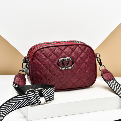 Crossbody bag women's bag  spring new style small fragrant fashion women's shoulder bag three-layer practical soft leather small square bag