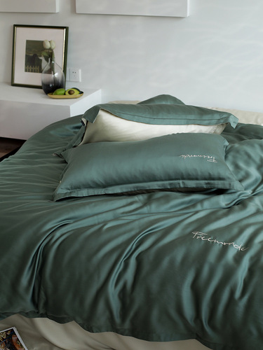 5YA1 wholesale spring and autumn ice silk naked sleeping bed four-piece set Tencel silk sheets home textile summer new bedding