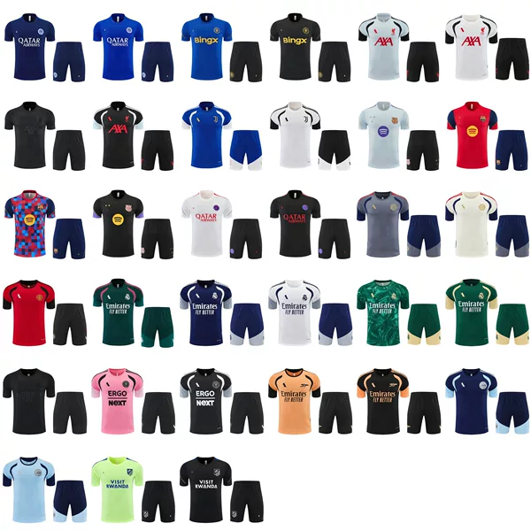 26-27 Short-Sleeved Training Uniform Set Liverpool Paris Arsenal Bayern Real Madrid Inter Milan Ajax Casual