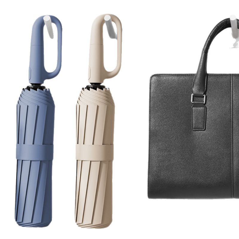 72 hebilla automática paraguas portátil extra grande engrosado reforzado gancho de los hombres plegable lluvia y lluvia de doble uso para las mujeres