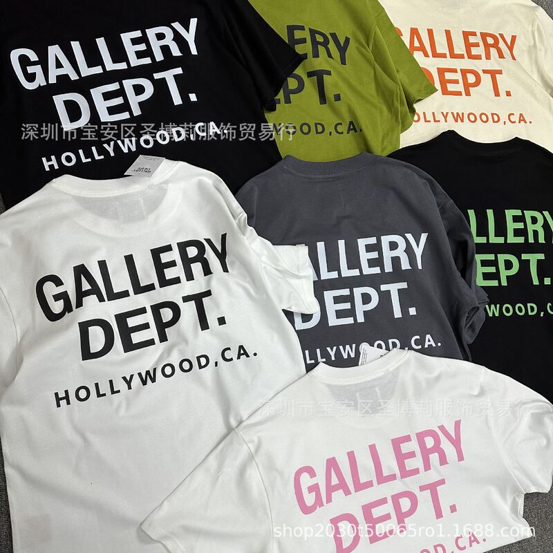 Cross-border American Classic Series High Street Fashion Brand GALL Retro Basic Letter D Printed Short-sleeved T-shirt for Men and Women Cross-border American Classic Series High Street Fashion Brand GALL Retro Basic Letter D Printed Short-sleeved T-shirt for Men and Women