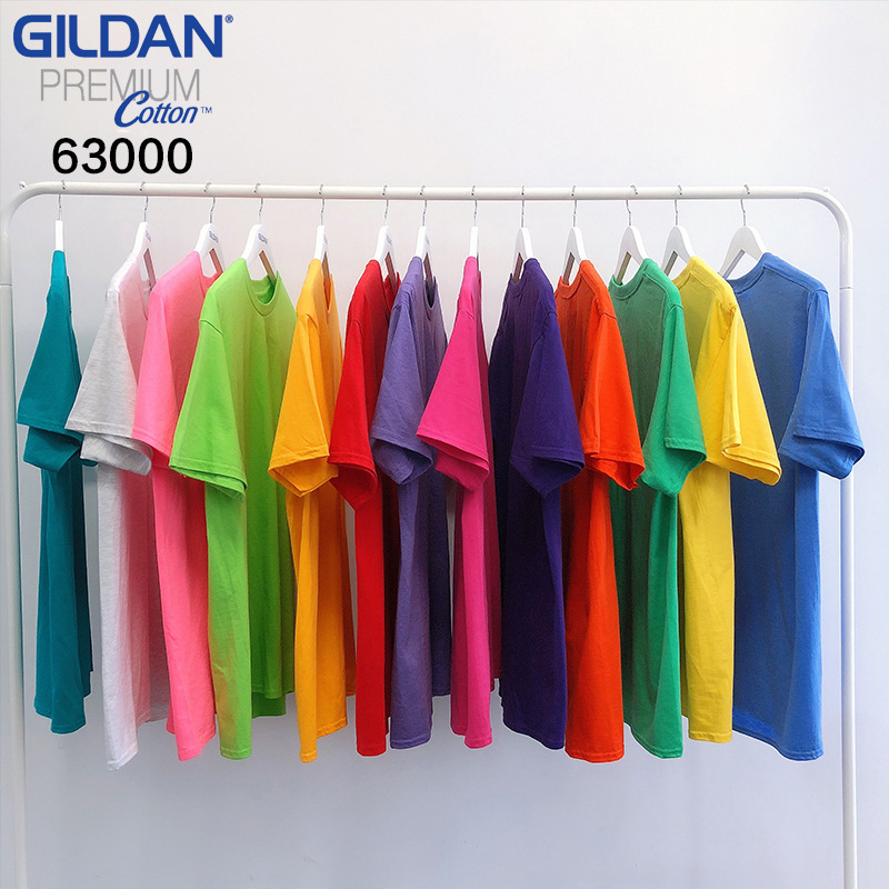 [Xuan Ke] GILDAN GILDAN 63000 Casual Backing Shirt Men's Solid Color Printing Solid Color Crewneck Short-sleeved T-shirt